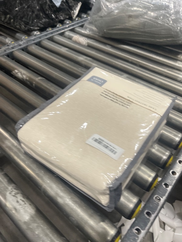 Photo 1 of 100% Blackout Shield Linen Blackout Curtains for Bedroom 96 Inches Long, Back Tab/Rod Pocket Living Room Drapes, Thermal Insulated Blackout Curtains 2 Panels Set, 50" W x 96" L,Cream