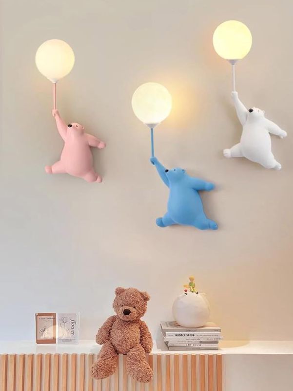 Photo 1 of 
LAZHUG Cartoon Bear Wall Lamp,Home Decor Resin Polar Bear LED Bedroom Bedside Children's Lamp,Nordic Creative Background Wall Light 