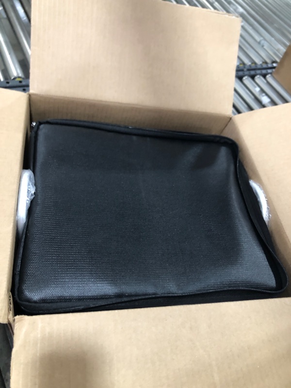 Photo 1 of Fireproof Document Box File Organizer Box, Fireproof File Cabinet Box Storage Filing Cabinet Box with Lock, Portable Office Safe Box for Hanging Letter/Legal Folder 16.1 x 12.9 x 11in (Dark Black)