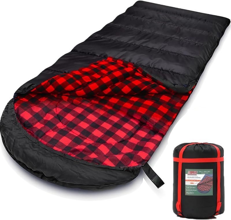 Photo 1 of 0 Degree Sleeping Bag Cotton Flannel Sleeping Bags for Adults Cold Weather Camping Winter Zero Degree Warm Weather Big and Tall
