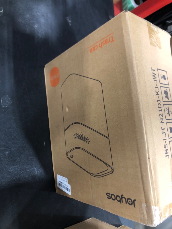 Photo 1 of JOYBOS Small Bathroom Trash Cans with Lids,3.8 Gallon Slim White Plastic Automatic Garbage Can,Narrow Motion Sensor Waterproof Trash Bin for Bedroom, Toilet,Office