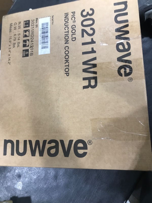 Photo 1 of Nuwave Precision Induction Cooktop Gold, 12” Shatter-Proof Ceramic Glass Surface, Large 8” Heating Coil, Portable, 51Temp Settings 100°F to 575°F, 3 Wattage Settings 600, 900, and 1500 Watts