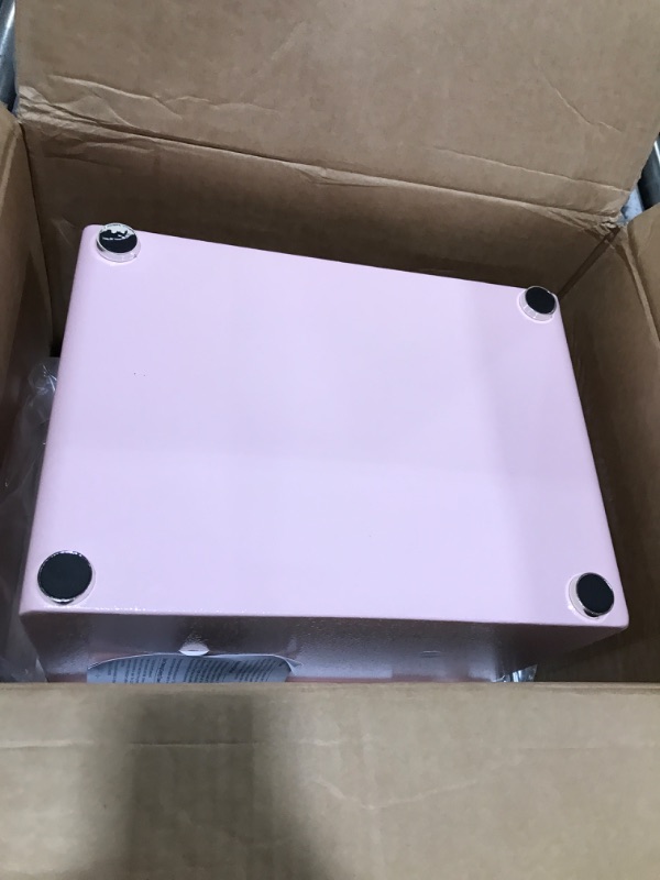 Photo 1 of 1.0 Cubic Feet Safe Box, Small Safe W/Removable Shelf, Alarm System, Digital Electronic Security Money Box for Cash, Document, Home,Office, Hotel Use, Pink, 9.84"D x 13.78"W x 9.84"H