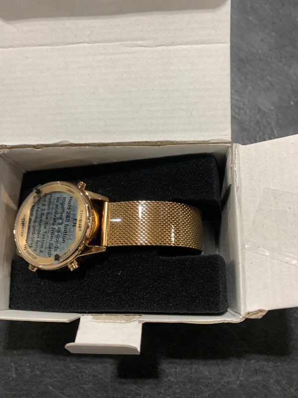 Photo 1 of TIMEURE Women's Step Counter Pedometer Watch with Stainless Steel Bracelet, Stylish Design, No App, No Charging Needed for Step, Calorie, Distance Tracking, Alarm, Countdown Timer, TU-2401 (Rose Gold)