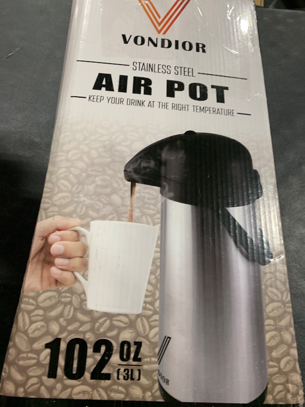 Photo 1 of Coffee Carafe for Keeping Hot - 102oz/3L Airpot Coffee Dispenser with Pump - Insulated Stainless Steel Hot Beverage Dispenser for Parties - Thermos for Hot Drinks Water Tea Chocolate