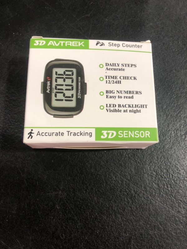 Photo 1 of AVTREK 3D Step Counter Clip On with LED Backlight Pocket Pedometer for Walking Outdoor Activities Fitness Tracker Without Smartphone (Black)