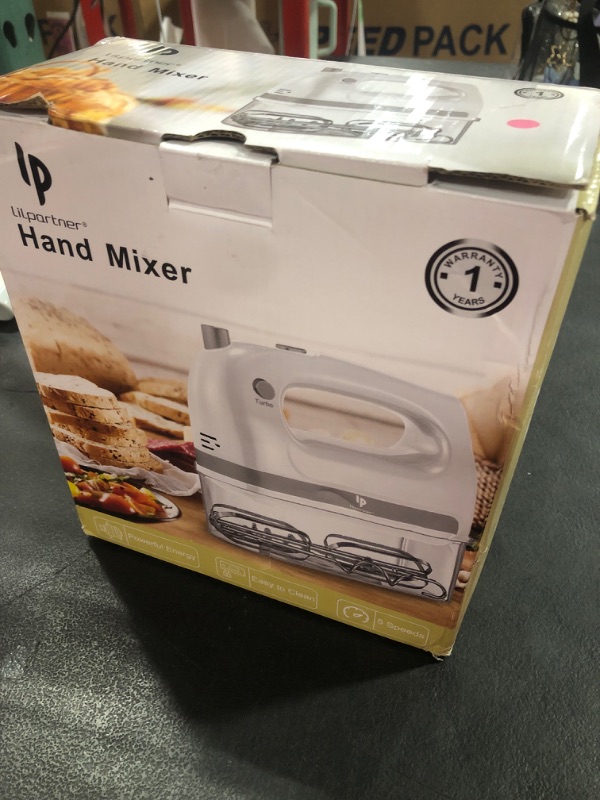 Photo 1 of Hand Mixer Electric, 400W Food Mixer 5 Speeds Handheld Blender, 5 Stainless Steel Accessories, Storage Box, Kitchen Blender with Cord for Cream, Cookies, Dishwasher Safe, Pink