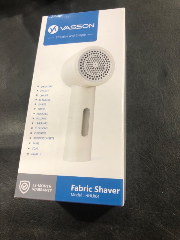 Photo 1 of VASSON Fabric Shaver, Electric Lint Remover Rechargeable, Lint Shaver, Sweater Shavers to Remove Pilling, Sweater Defuzzer, Depillers for Clothes, Furniture (Ivory White)