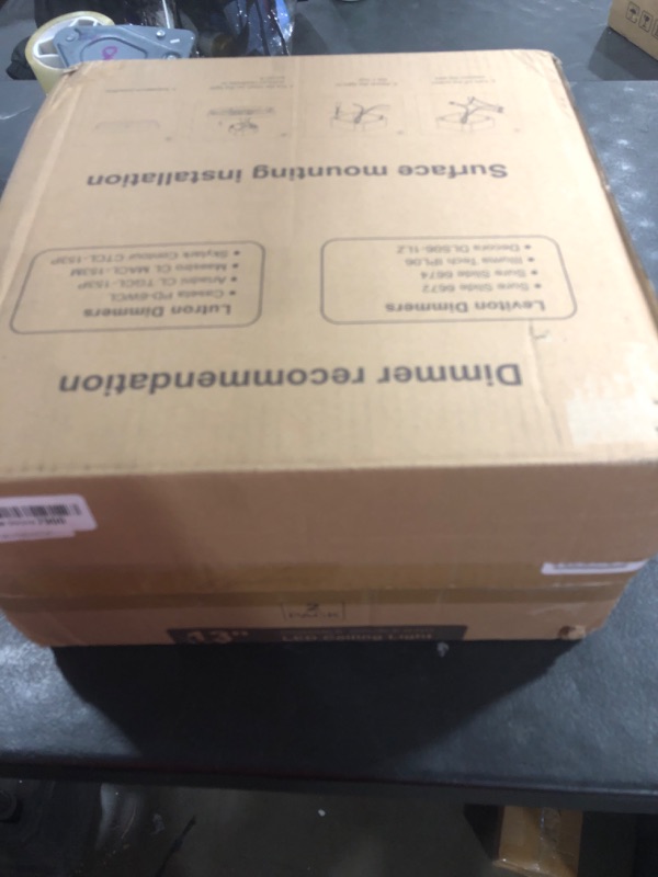 Photo 1 of Xbuyee 2Pack LED Flush Mount Ceiling Light Fixture 13" 20W, 3000/4000/5000K Color Selectable, Dimmable Ceiling Lamp for Kitchen, Hallway, Stairwell, Gold, ETL