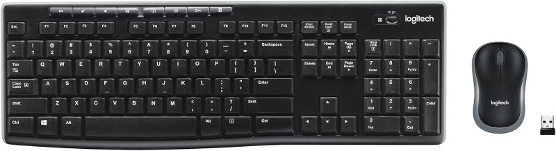 Photo 1 of **MISSING USB**Logitech MK270 Wireless Keyboard and Mouse Combo for Windows, 2.4 GHz, 8 Multimedia Keys, PC, Laptop, Wireless Keyboard Compact Mouse Combo - Black