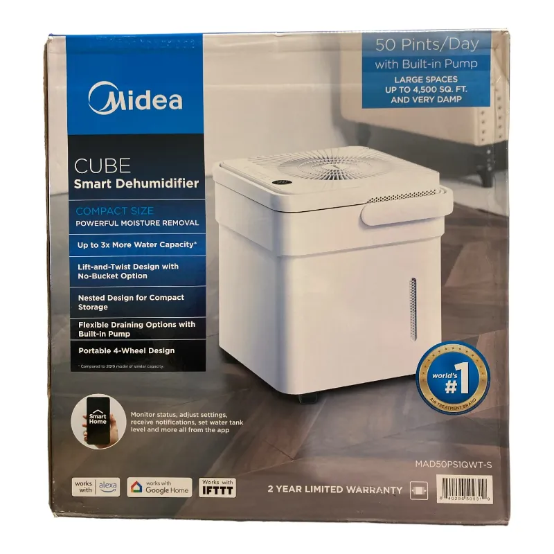 Photo 1 of **PARTS ONLY**Midea Compact Cube Smart Dehumidifier with Build-In Pump, White