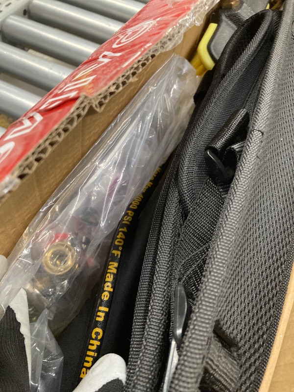 Photo 1 of 24 FT Gutter Cleaning Tools from The Ground - Telescoping Pressure Washer Wand - Gutter Cleaner Attachment with Power Washer Extension Wands, Brush, 7 Spray Nozzle Tips, 2 Hose Adapters, Support Belt
