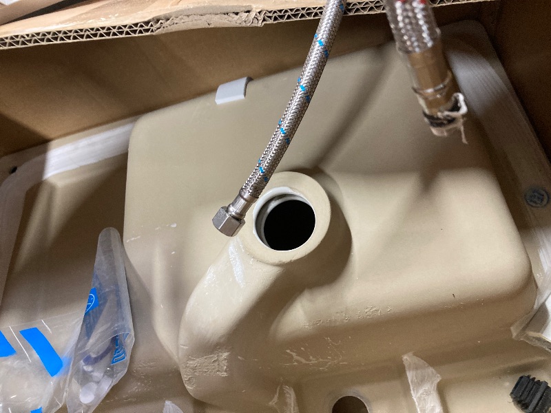 Photo 1 of GGW Freestanding Laundry Sink, Ceramic Utility Sink with Washboard and Faucet, Laundry Tub for Laundry Room, Garage, Basement, Outdoor and Indoor, 28.3"W x 19"D x 32.3"H, White