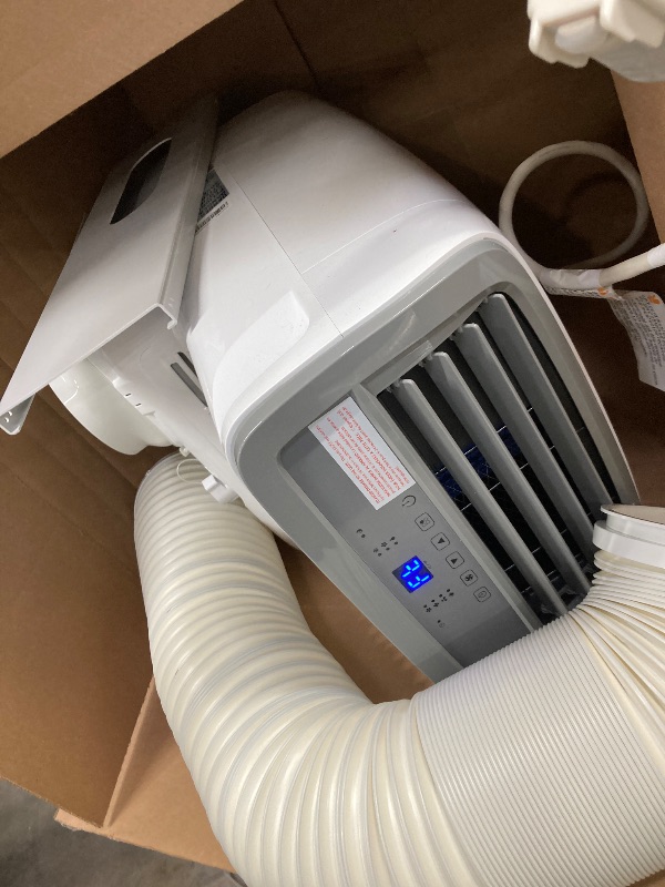Photo 1 of 12,000 BTU Portable Air Conditioner,  AC, Dehumidifier and Fan, Portable AC Unit with Remote Control, Auto Evaporation, 3 Speeds, Window Kit Included, White, BPP08WTB