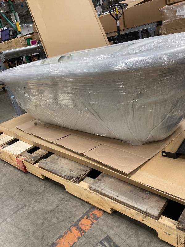 Photo 1 of ***(MISSING PARTS- SELLING AS IS)*** Kingston Brass Aqua Eden VCTND663013NB8 Cast Iron Double Ended Clawfoot Bathtub with Brushed Nickel Feet without Faucet-Drillings, 66-Inch, White