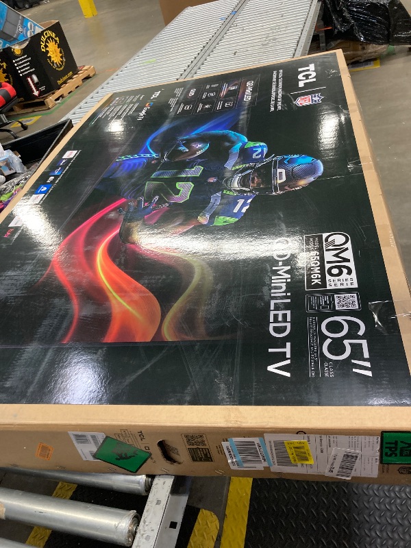 Photo 1 of **CRACKED SCREEN/PARTS ONLY**TCL 65-Inch Class QM6K Series QD-Mini LED 4K UHD Google Smart TV Best Value Mini-LED TV - QLED, 144hz, 288hz Gaming Rate, High Contrast Screen, Onkyo Audio, Dolby Atmos (65QM6K, 2025 Model)
