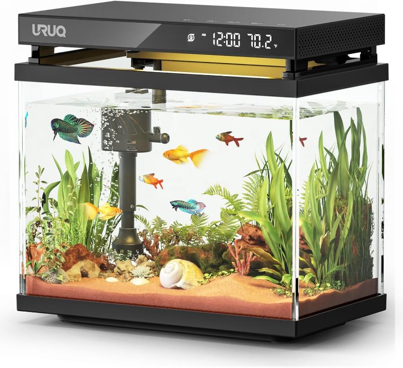 Photo 1 of ***(SELLING AS PARTS ONLY)*** PARTS ONLY ***
Fish Tank Smart Aquarium Kit: 2 Gallon UHD Glass Silent Water Pump Self Cleaning Multi-layer Filtration System - Temperature Sensing 7-color Lighting for Small Fish Betta Kids Room Desktop Decor Black