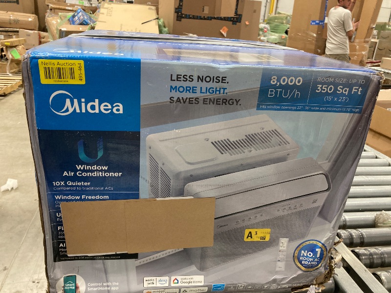 Photo 1 of **MISSING WINDOW KIT**Midea MAW08V1QWT U-Shaped AC Window Air Conditioner 8,000 BTU