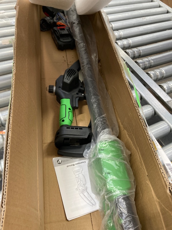 Photo 1 of 2-in-1 Cordless Pole Saw 6in + 4in Mini Chainsaw & Pole Saw with 2pcs 2.0A Batteries 14.5ft Max Reach Brach Tree Saw Telescoping Extension Rod for Wo
