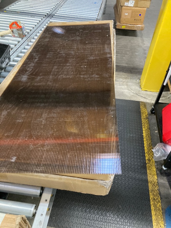 Photo 1 of VINGLI Window Awning Door Canopy, Window Awning Overhead Modern Polycarbonate Cover Outdoor Front Porch Patio Canopy UV Rain Snow Sunlight Protection Hollow Sheet/Brown