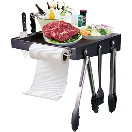 Photo 1 of **MISSING HINGE**Searglow Side Shelf for Pit Boss Lexington 540 Heavy-Duty Painted Steel Side Shelf Grill Accessories for Pit Boss Lexington Wood Pellet Grill