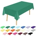 Photo 1 of 10 Pack Premium Disposable Plastic Tablecloth 54" X 108" Rectangle Table Cover for Birthdays Weddings Christmas Anniversary Buffet Table,Green
