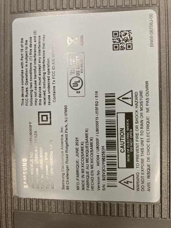 Photo 1 of ***PARTS ONLY***
Samsung 55 Inch U8000F LED 4K Smart TV, Black