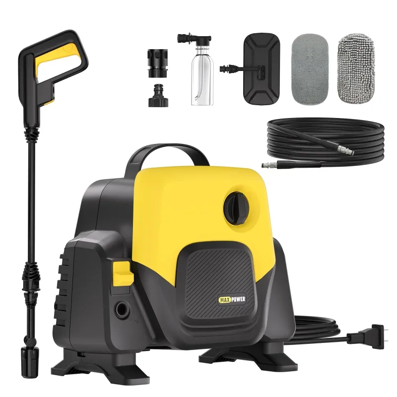 Photo 1 of 2100 PSI Electric Pressure Washer, 1.2 GPM Portable Power Washer with 360° Rotating 5-in-1 Nozzle, Foam Cannon, and Car Wash Kit. Ideal for Cars, Fences, Driveways, Patios, and Home Cleaning
