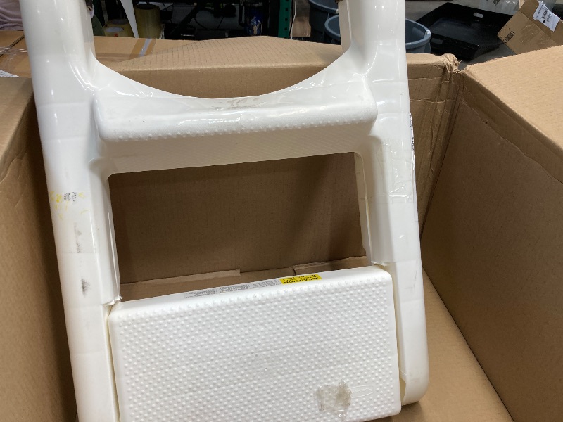 Photo 1 of **MISSING ONE BLACK LEG COVER**Rubbermaid EZ Step Folding Stool, 2-Step, White