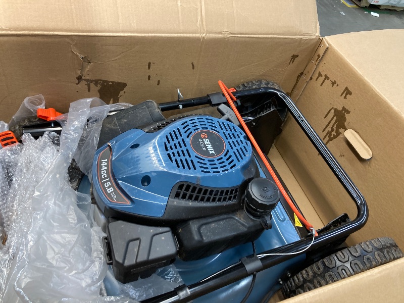 Photo 1 of **PARTS ONLY**SENIX Gas Lawn Mower, 21in Cuttting Blade / 22in Cutting Deck, 144cc 4-Cycle, 2-In-1 Mulch & Side Discharge Push Mower, 6 Height Adjustments, 11" Rear Wheels, LSPG-L6
