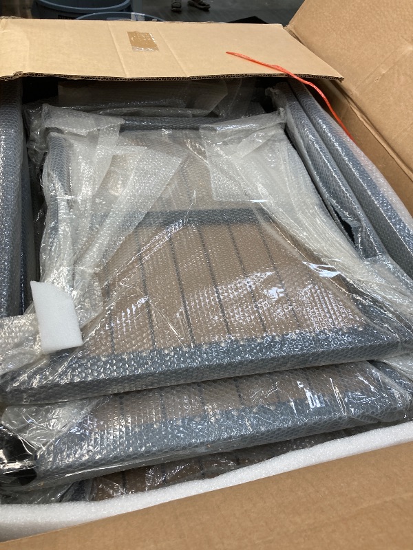 Photo 1 of ***ONLY THE 6 CHAIRS/INCOMPLETE SET***8-Piece Aluminum Outdoor Patio Dining Set with Rectangle Table, Small Side Table and 6-Stackable Chairs