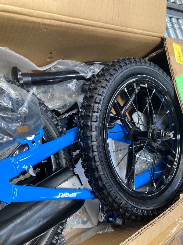 Photo 1 of 12 Inch Kids Bike with Training Wheels 2-in-1 Kids Bicycle with Adjustable Handlebar/Seat Toddler Bike Children Bike Christmas Birthday New Year Gif
