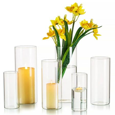 Photo 1 of 13 CYLINDER VASES 10" HIGH AND 8 " HIGH ONLY