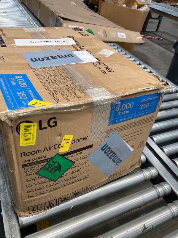 Photo 1 of ***PARTS ONLY***
LG LW8024RSM, White 8,000 Smart Air Conditioner with Dehumidifier, 115V, Medium Rooms up to 350 Sq. Ft, Window Unit AC with Remote Control, 3 Speeds, Auto-Restart, 24-Hour Timer, 8000 BTU