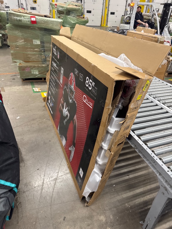 Photo 1 of **BROKEN SCREEN /PARTS ONLY**TCL 85-Inch Q65 QLED 4K UHD Smart TV with Google TV (85Q651G, 2024 Model) Dolby Vision, Dolby Atmos, HDR Pro+, Game Accelerator Enhanced Gaming, Voice Remote, Works with Alexa, Streaming Television