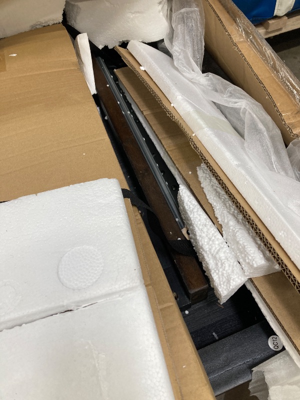 Photo 1 of ***(DAMAGE DENTS, SELLING AS IS ONLY***CHIPS ON CORNER EDGING BOX RIPPED/TORN)***
 Signature Design by Ashley Burkhaus Traditional Rectangle Extension Dining Room Table, Dark Brown   ***(DAMAGE DENTS.CHIPS ON CORNER EDGING BOX RIPPED/TORN, 