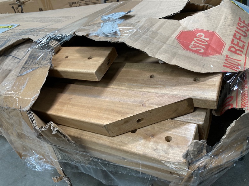 Photo 1 of ***BOX 1 OF 2  & BOX 2 OF 2 SOLD AS SET***
 Backyard Discovery Mount McKinley All Cedar Wood Swing Set  ***SOME WOOD CHIPS ALONG EDGE, BOX RIPPED/TORN)***