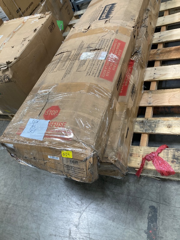Photo 1 of ***BOX 1 OF 2  & BOX 2 OF 2 SOLD AS SET***
 Backyard Discovery Mount McKinley All Cedar Wood Swing Set  ***SOME WOOD CHIPS ALONG EDGE, BOX RIPPED/TORN)***