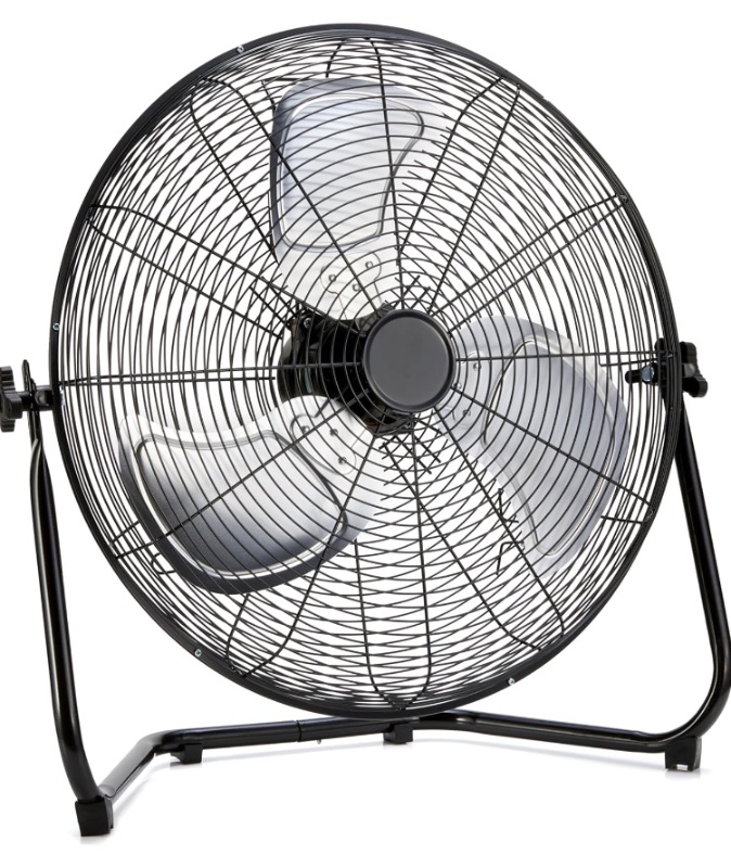 Photo 1 of 
Amazon Basics 20" High Velocity Industrial Fan, Floor Fan, with 3 Speeds, Tilt Head, ETL-Listed Safety Compliance, Metal Housing/Blades, Ideal for Industrial/Commercial Space/Garage/Gym, 125W, Black