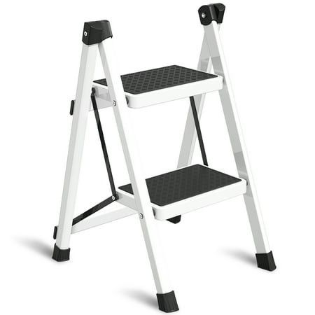 Photo 1 of 2 Step Ladder Folding Step Stool for Adults Wider Upgraded Non-Slip Treads Portable Lightweight Ladder for Home and Kitchen Holds up to 330 Lbs
