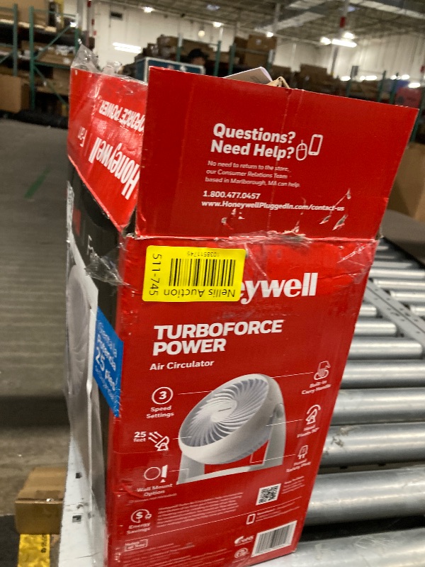 Photo 1 of Honeywell HT-904 TurboForce Tabletop Air Circulator Fan, Small, White – Quiet Personal Fan for Home or Office, 3 Speeds and 90 Degree Pivoting Head