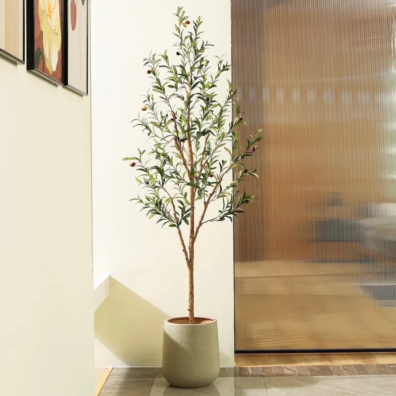 Photo 1 of ***(MISSING POT, NO POT SELLING AS IS )***
DR.Planzen 6ft Artificial Olive Tree Indoor, Tall Faux Olive Tree, Artificial Plants with Natural Wood Trunk and Lifelike Fruits for Home Office Decor
