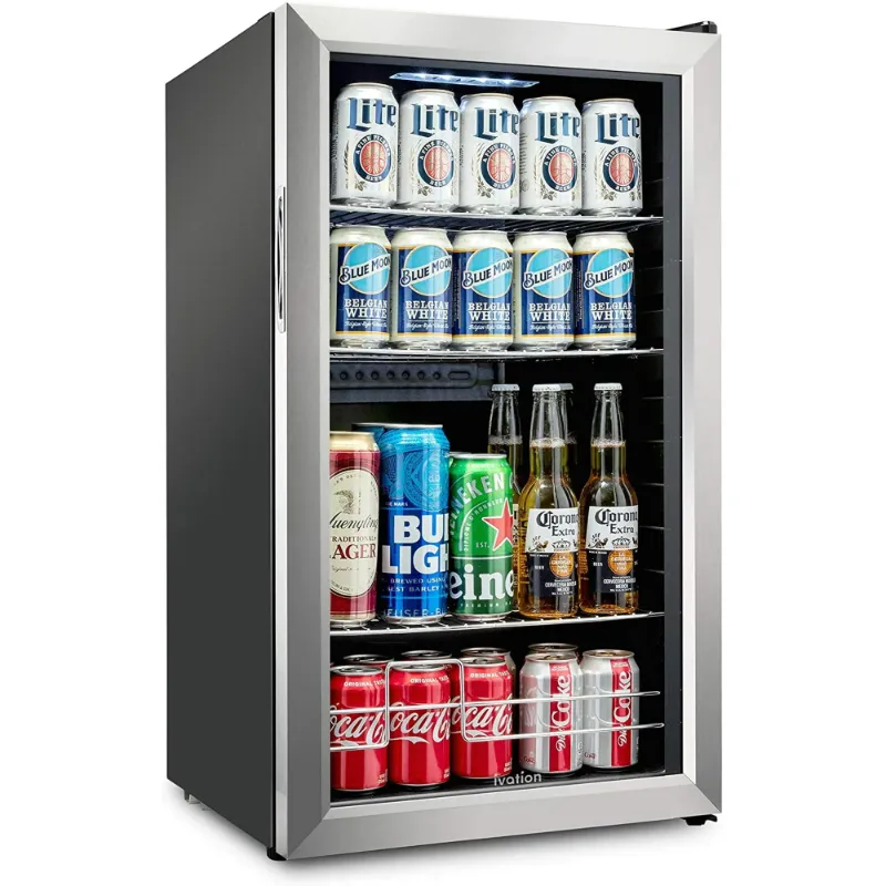 Photo 1 of 
Ivation 3 Cu Ft Beverage Refrigerator with Glass Door, Stainless Steel
