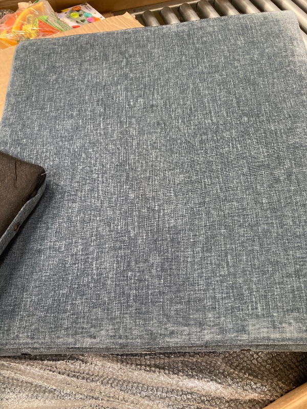 Photo 1 of ***(MISSING PIECES -ARMS/LEGS, HARDWARE MISSING SELLING AS PARTS ONLY)*** 
Ktaxon Accent Chair Chenille Upholstered Armchair, Reading Club Chair with Pillow for Living Room Bedroom Furniture Blue
