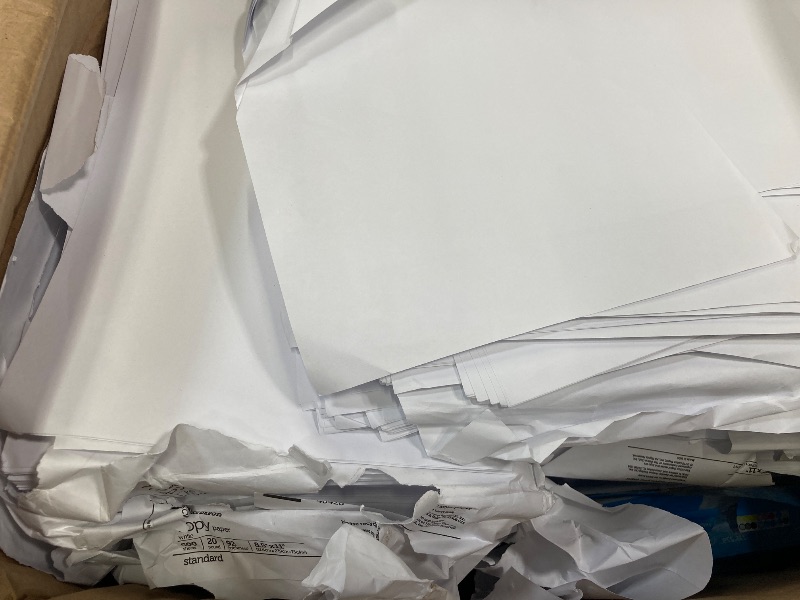 Photo 1 of **Some sheets are damaged most usable**Office Depot White Copy Paper, 8 1/2in. x 11in., 20 Lb, 500 Sheets Per Ream, Case Of 10 Reams, 40402786