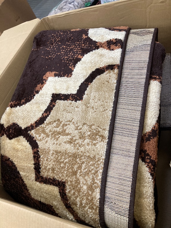 Photo 1 of
***(ACTUAL SIZE UNCLEAR)***SUPERIOR Indoor Large Area Rug for Kitchen, Bedroom, Living Room, Entryway, Hallway with Jute Backing, Perfect for Hardwood Floors- Viking Modern Geometric Trellis Design, Size??? 8 X 10? Rectangle, Coffee