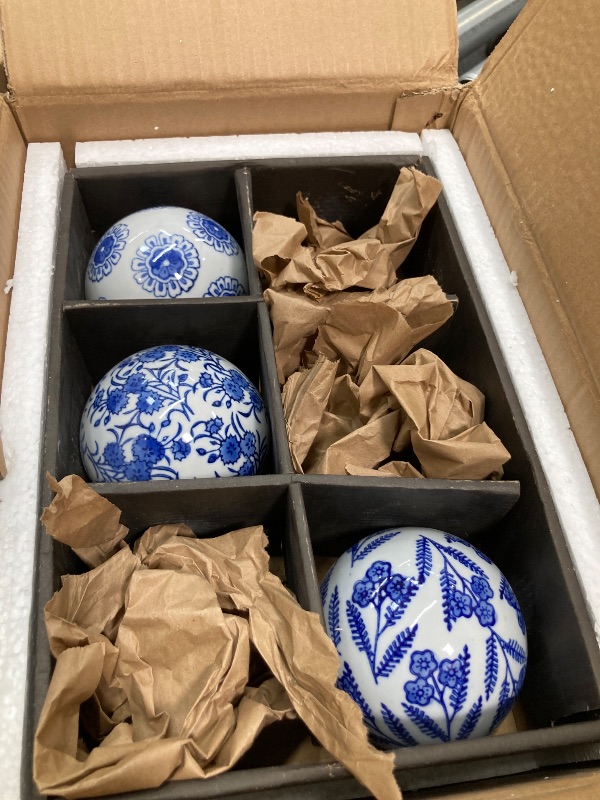 Photo 1 of  Blue & White Decorative Porcelain Ball 