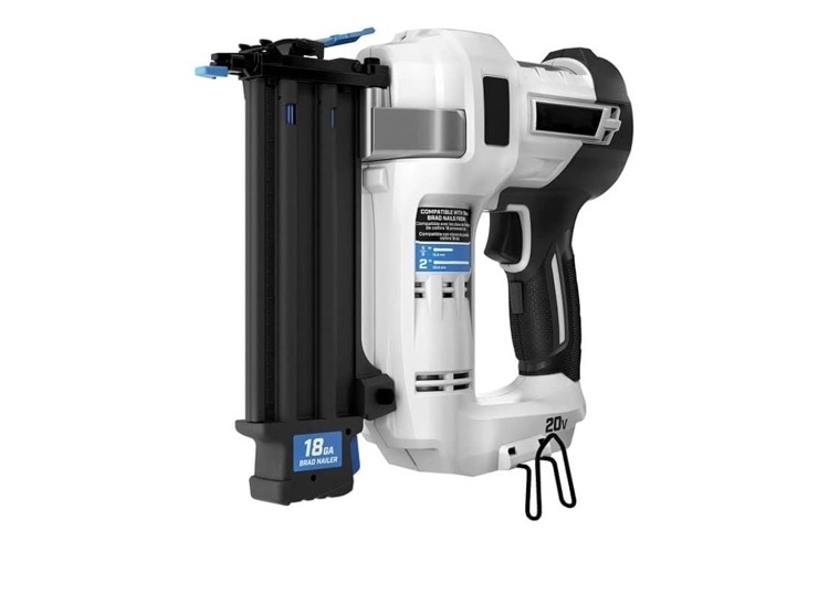Photo 1 of 20-volt 18-gauge 2-inch Nail Gun White Assembly Hardware Rust Resistant