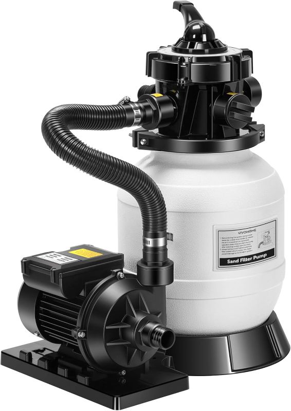 Photo 1 of **MISSING PUMP AND HOSES/ONLY SAND FILTER**VIVOHOME 2087 GPH Sand Filter Pump for Above Ground Pools up to 4,600 Gallons, 7-Way Valve with 22 lb Sand Capacity, Heavy-Duty Rust-Resistant Housing