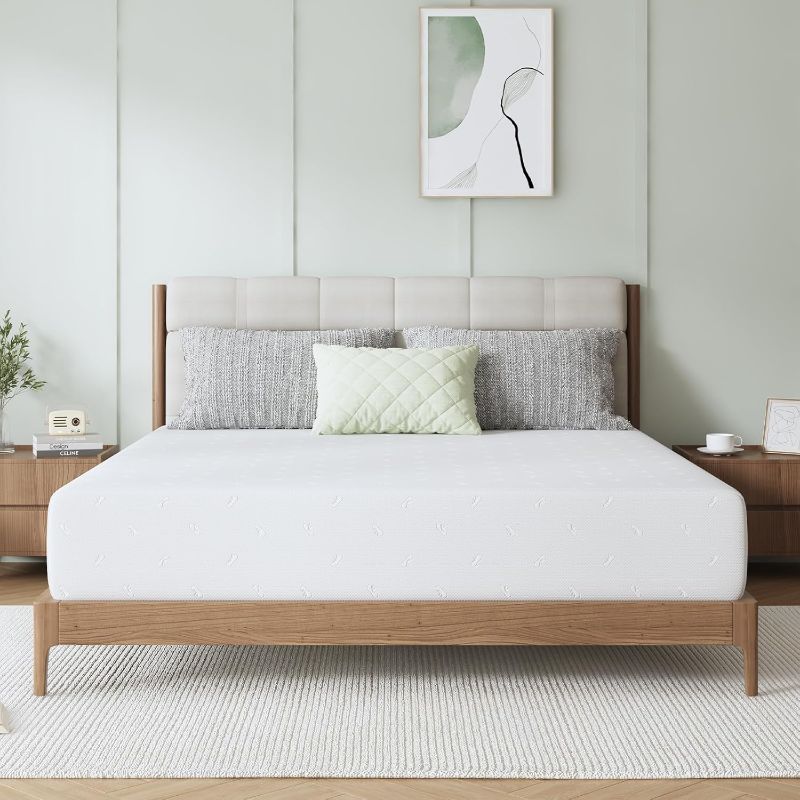 Photo 1 of 12 Inch King Size Mattress, King Memory Foam Mattress for Motion Isolation & Contour Support with Cooling Wave-Cut Foam & High-Density Support Foam Mattresses in a Box Medium Firm Feel